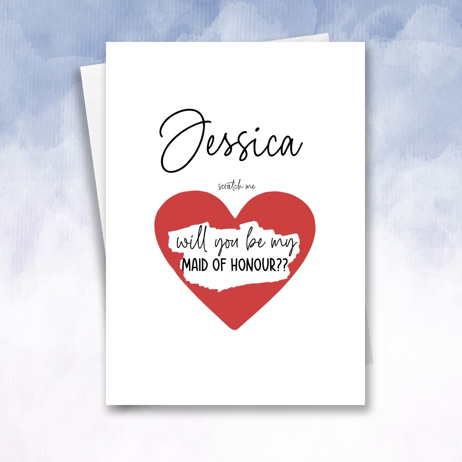Be my Bridesmaid or Maid of Honour Scratch Off card - 2f75e5-2