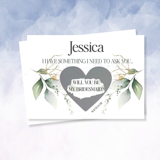 Be my Bridesmaid or Maid of honour Proposal Personalised Scratch Card Floral - 2f75e5-2