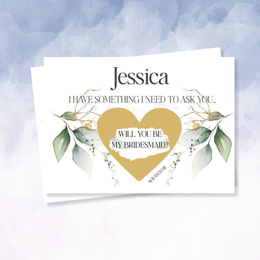 Be my Bridesmaid or Maid of honour Proposal Personalised Scratch Card Floral - 2f75e5-2