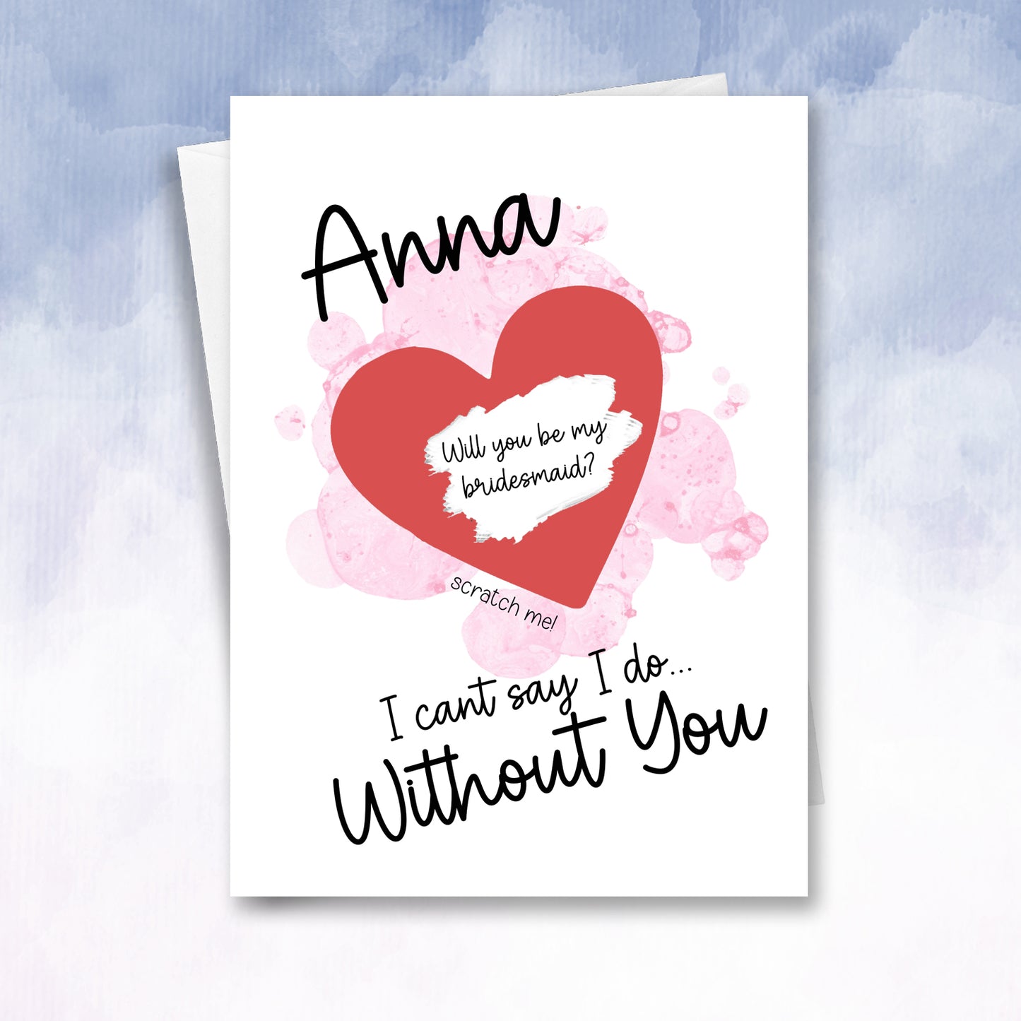 Be my Maid of honour or Bridesmaid Proposal Personalised Scratch Card - 2f75e5-2