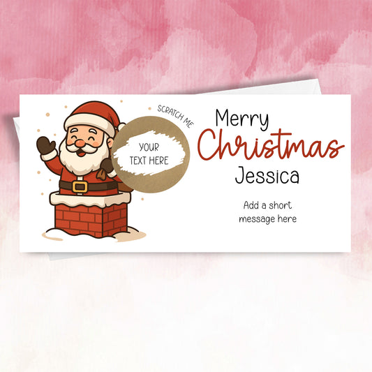 Personalised Christmas Scratch-Off Gift Card – Surprise Reveal Lucky Ticket