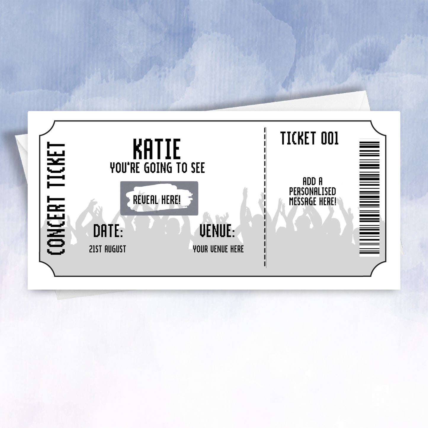 Concert or Festival Gig Ticket Scratch off Reveal