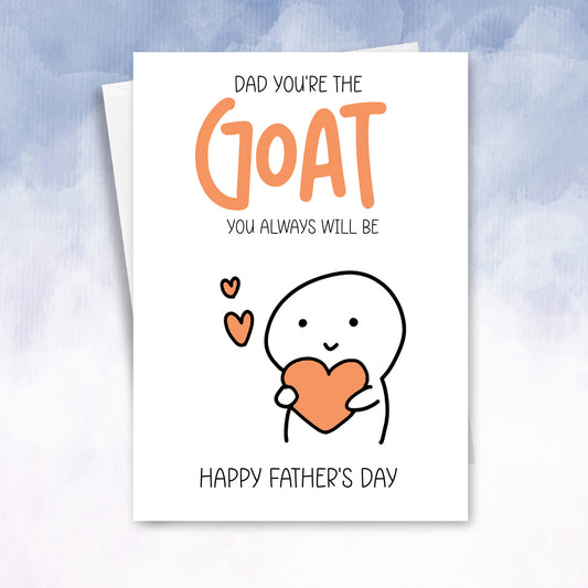 Teen/kid Father's Day GOAT alpha sigma skibidi pops dad card