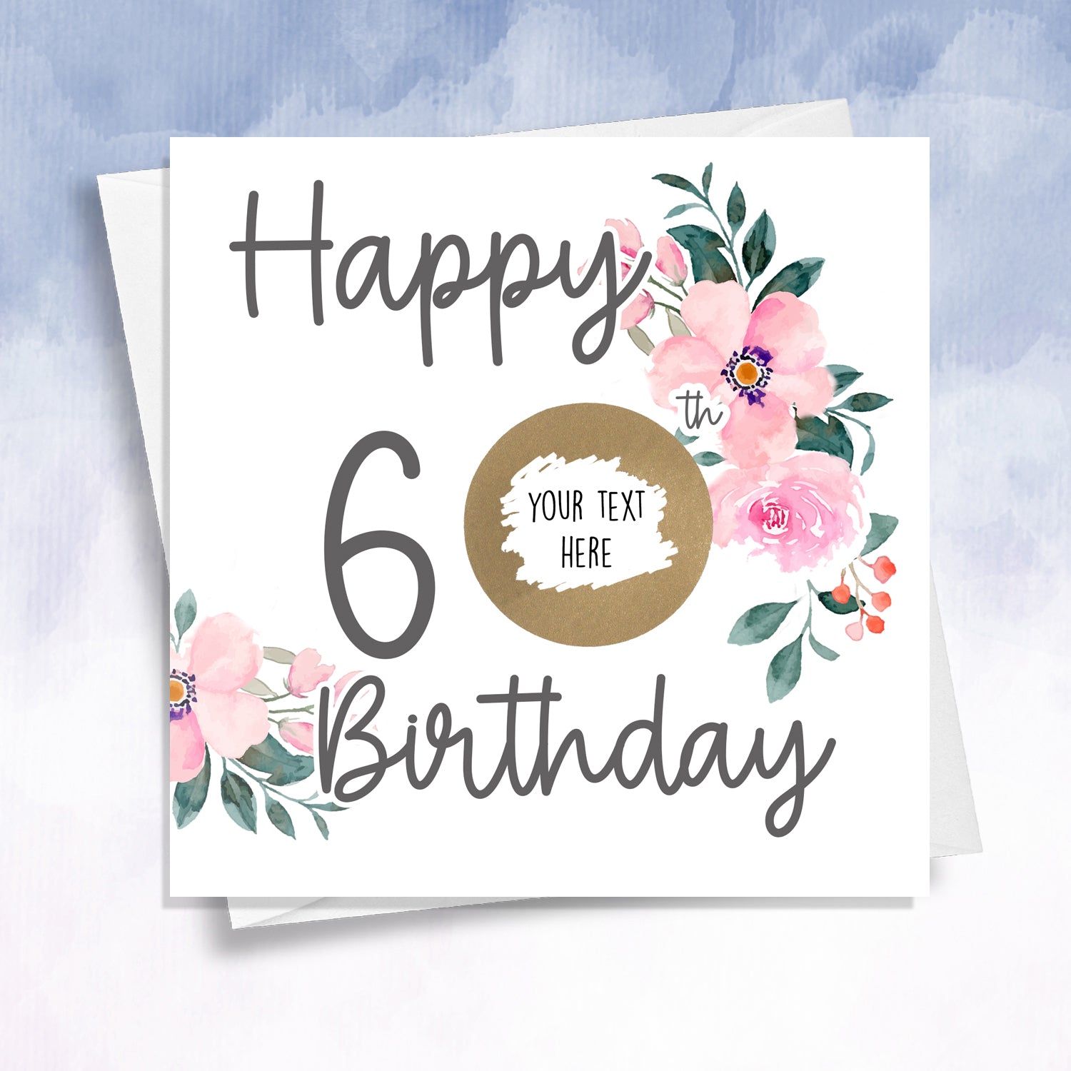 Floral 60th Birthday Scratch off Card - 2f75e5-2