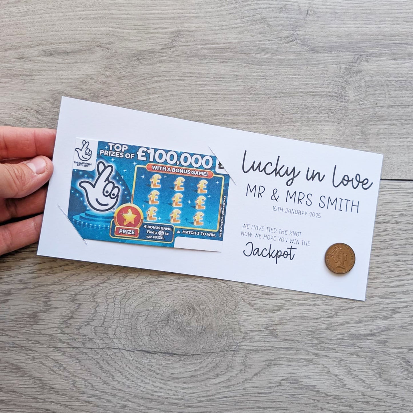 Scratch Card Holder. Lottery Ticket Wallet. Wedding Favour. Personalised Favour. Wedding Gift squidgemakes