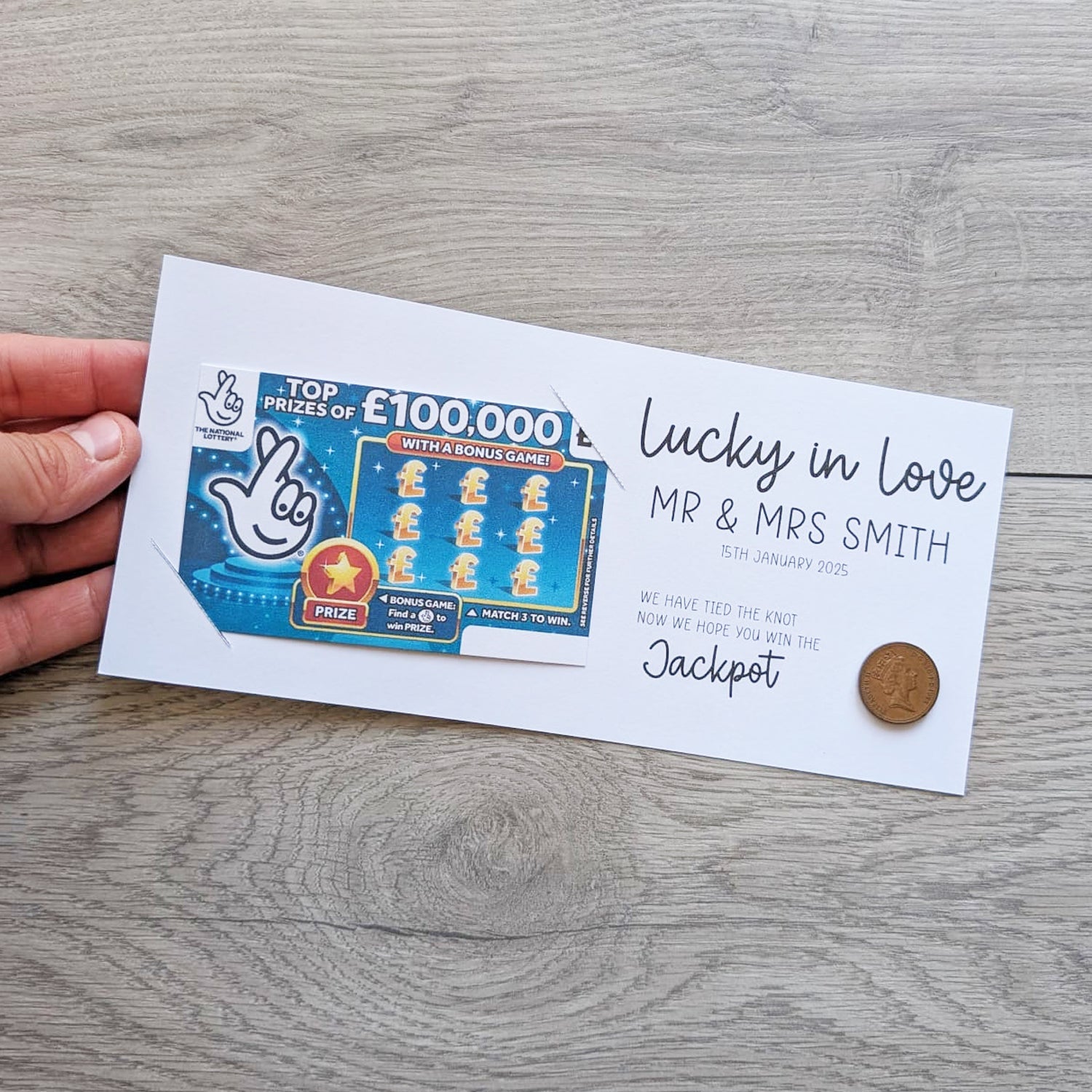 Scratch Card Holder. Lottery Ticket Wallet. Wedding Favour. Personalised Favour. Wedding Gift squidgemakes