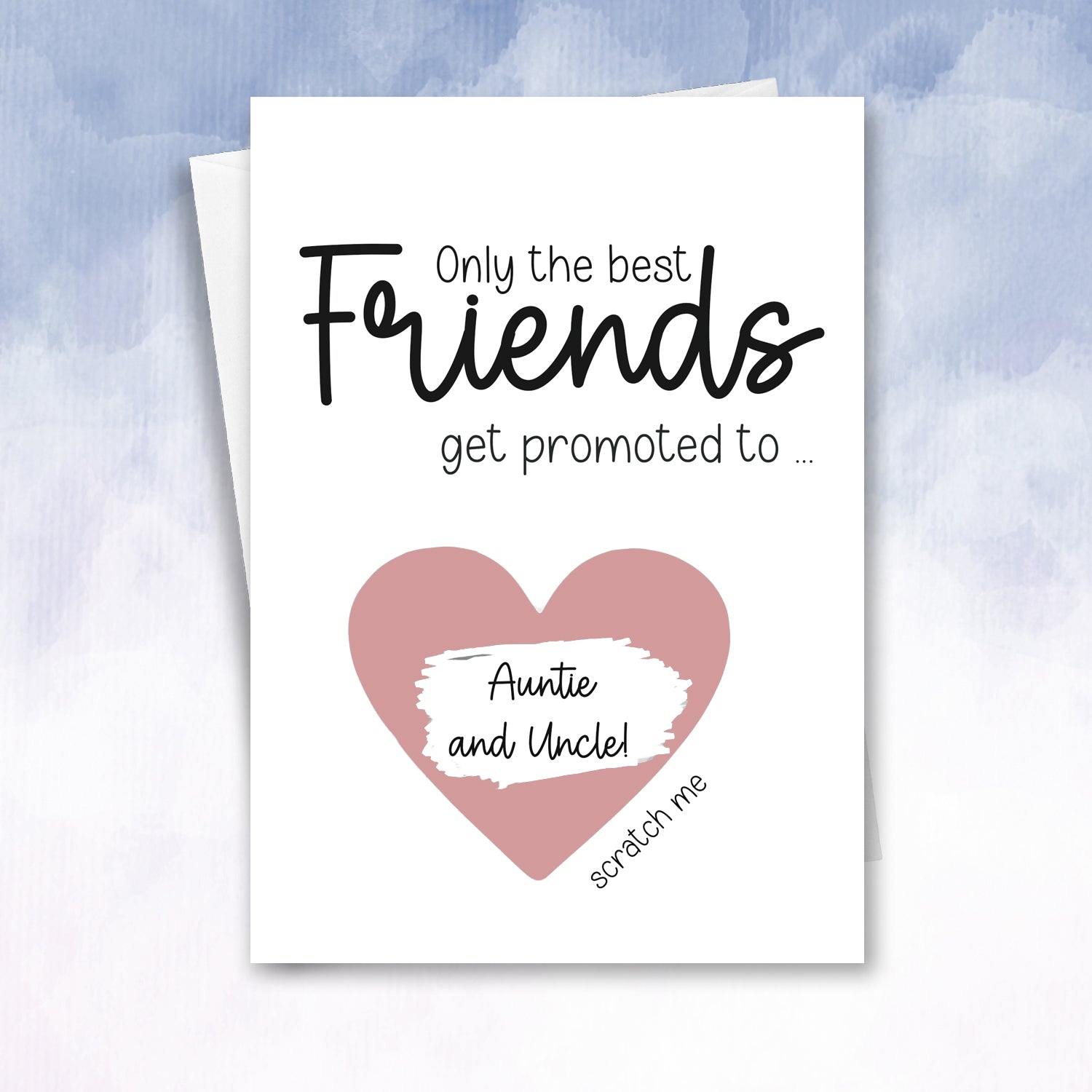 Only Best Friends Get Promoted to Auntie Uncle Pregnancy Reveal Scratch  Card - 2f75e5-2