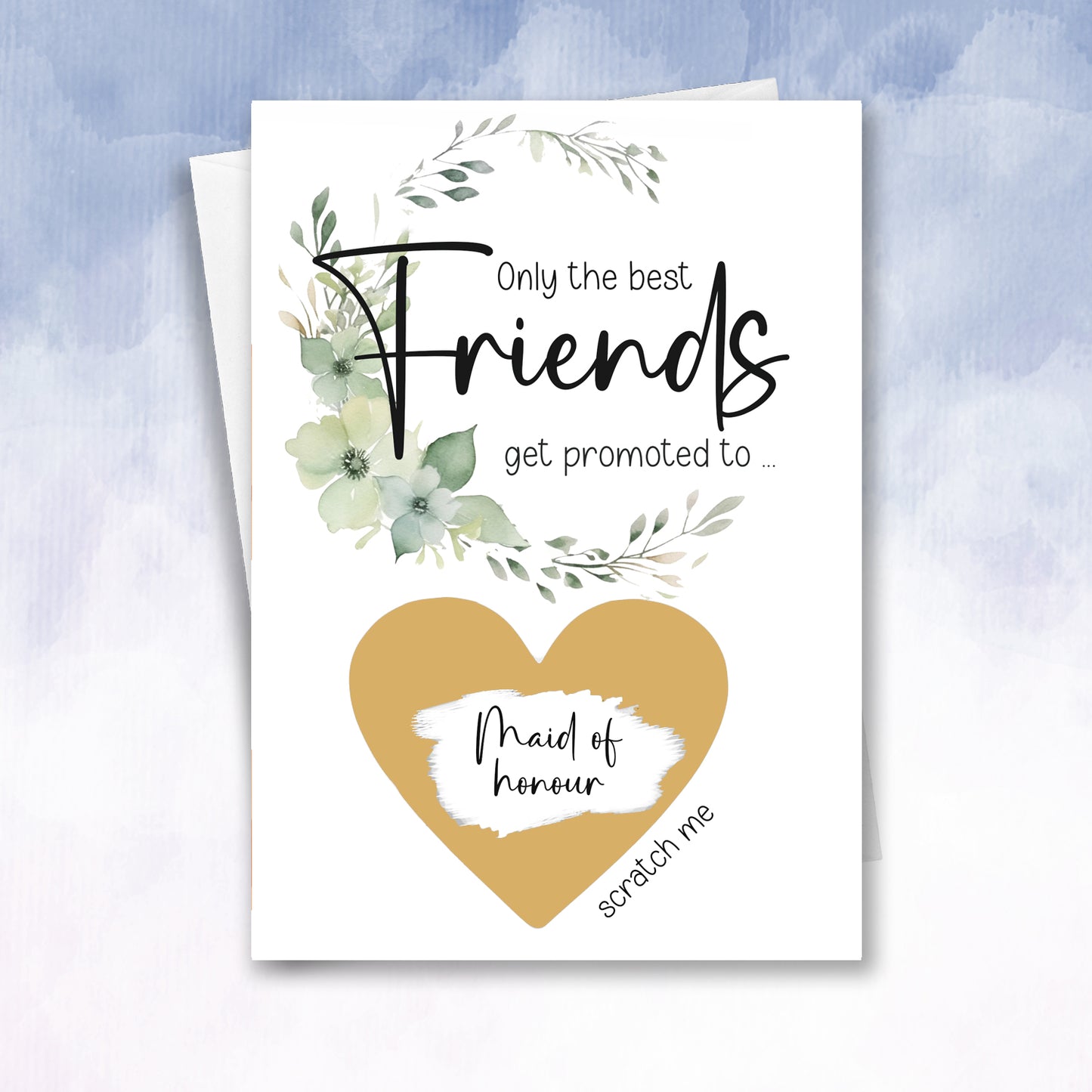 Only the best friends get promoted to Bridesmaid Personalised Card - 2f75e5-2