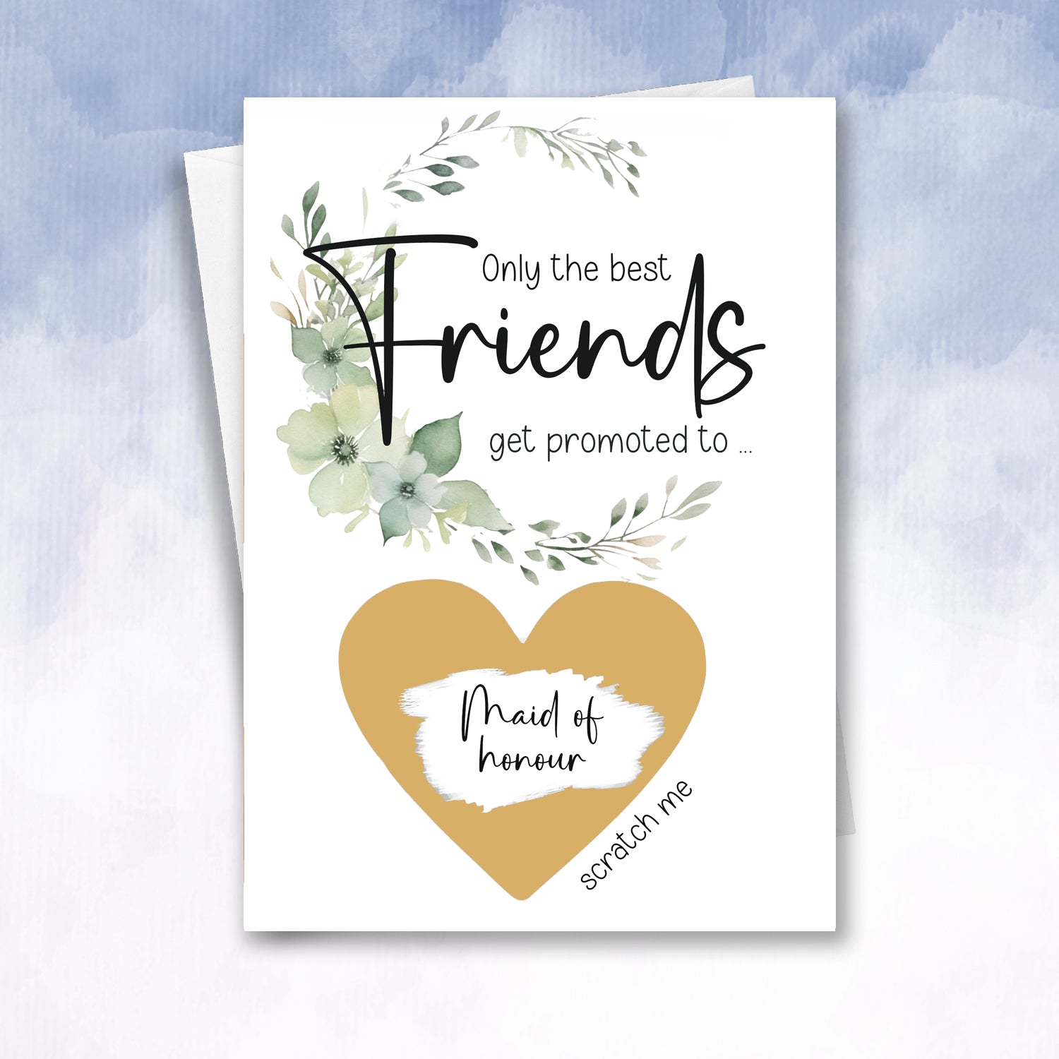 Only the best friends get promoted to Bridesmaid Personalised Card - 2f75e5-2