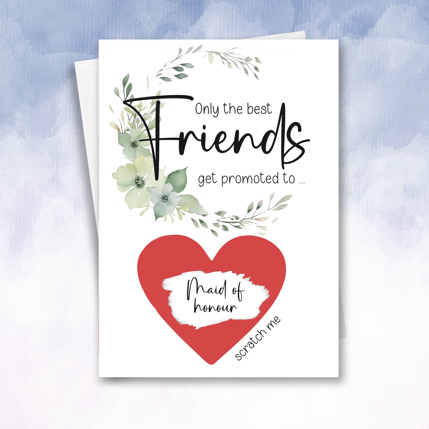 Only the best friends get promoted to Bridesmaid Personalised Card - 2f75e5-2