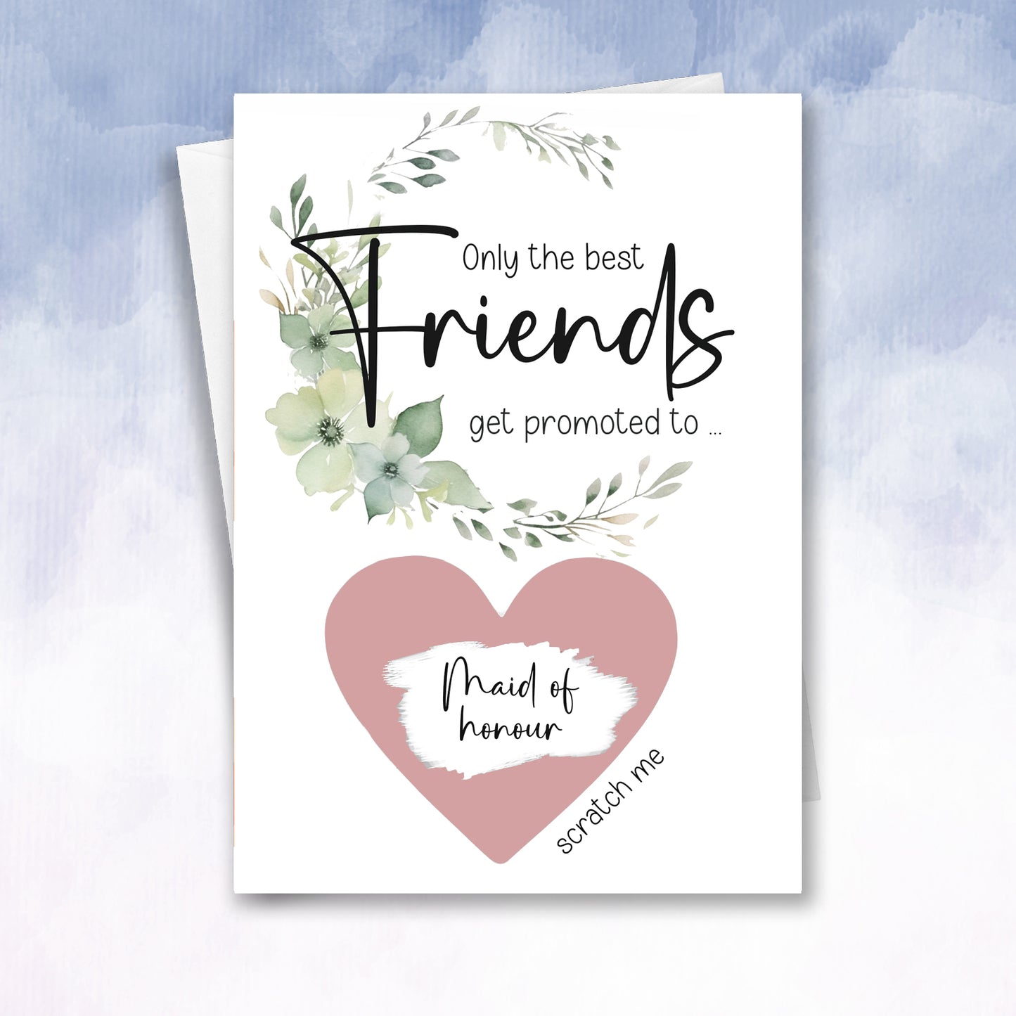 Only the best friends get promoted to Bridesmaid Personalised Card - 2f75e5-2
