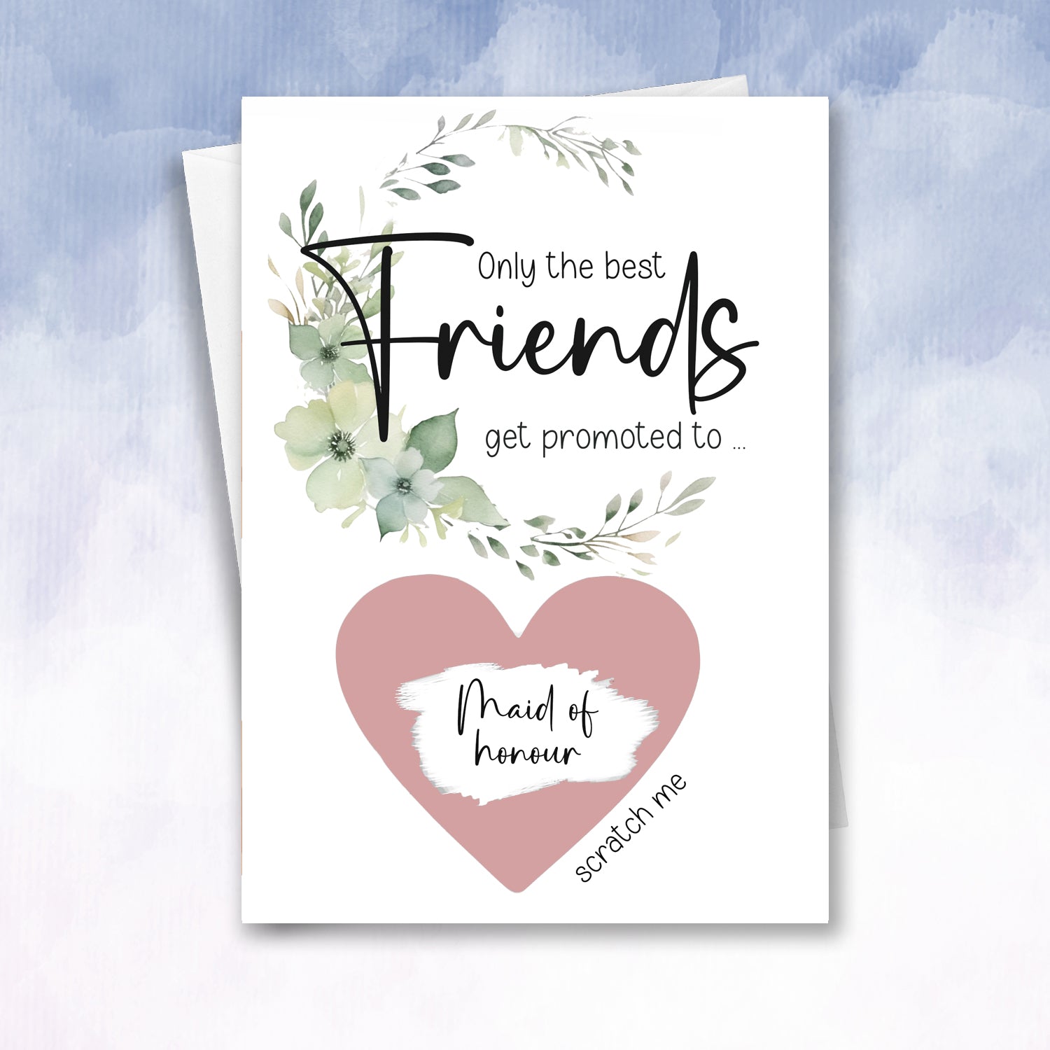 Only the best friends get promoted to Bridesmaid Personalised Card - 2f75e5-2