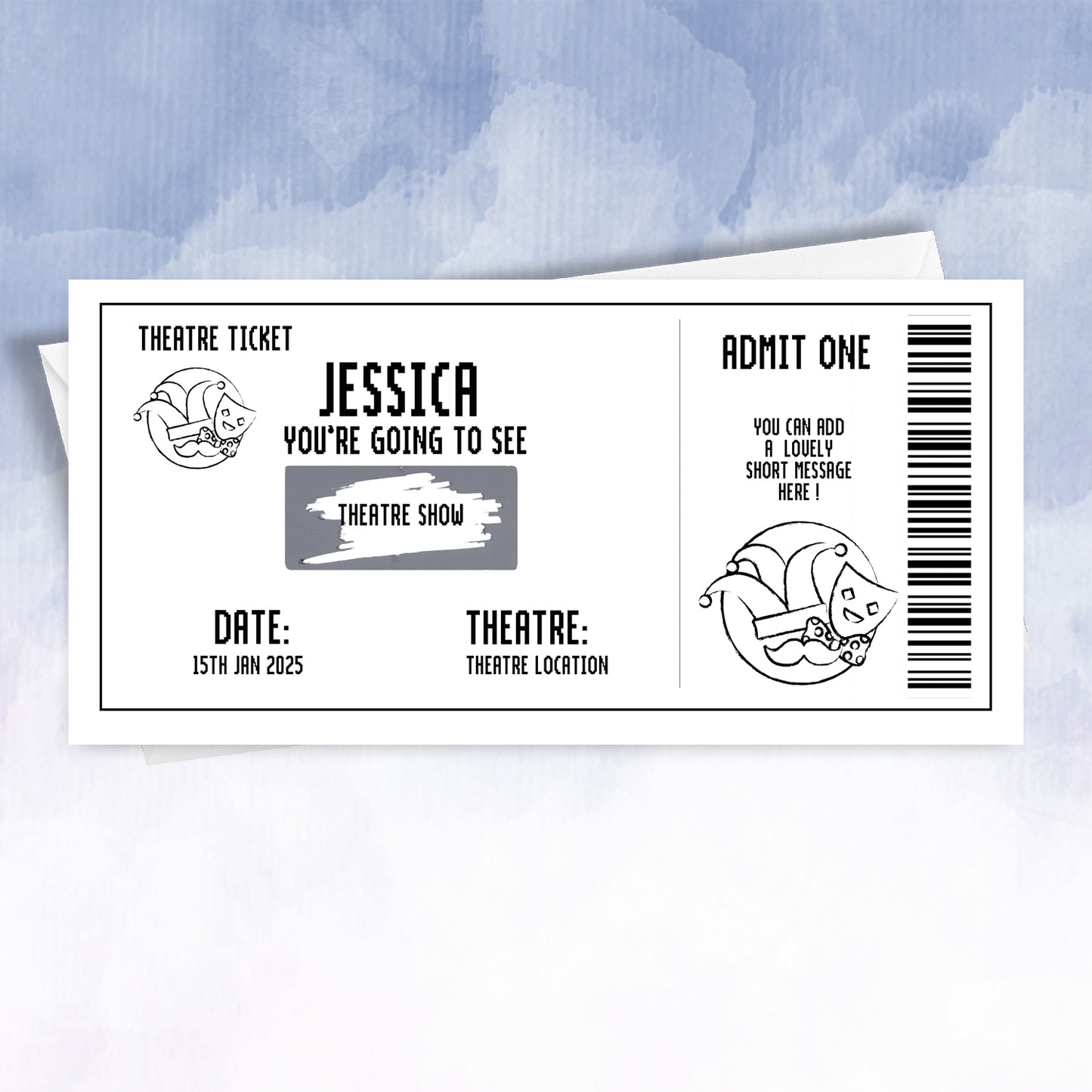 Persoanlised Scratch Off Theatre or Comedy Show Ticket - 2f75e5-2