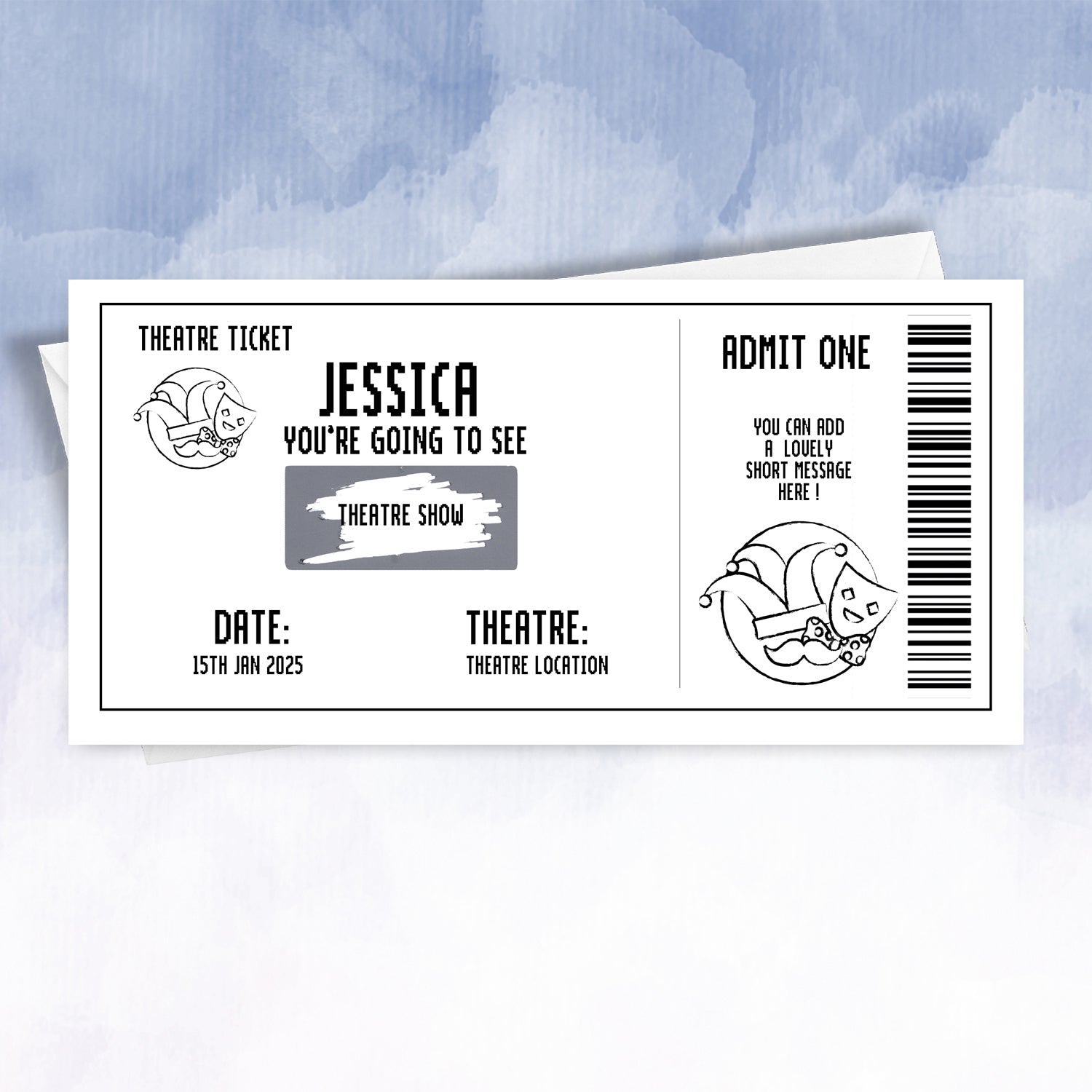 Persoanlised Scratch Off Theatre or Comedy Show Ticket - 2f75e5-2
