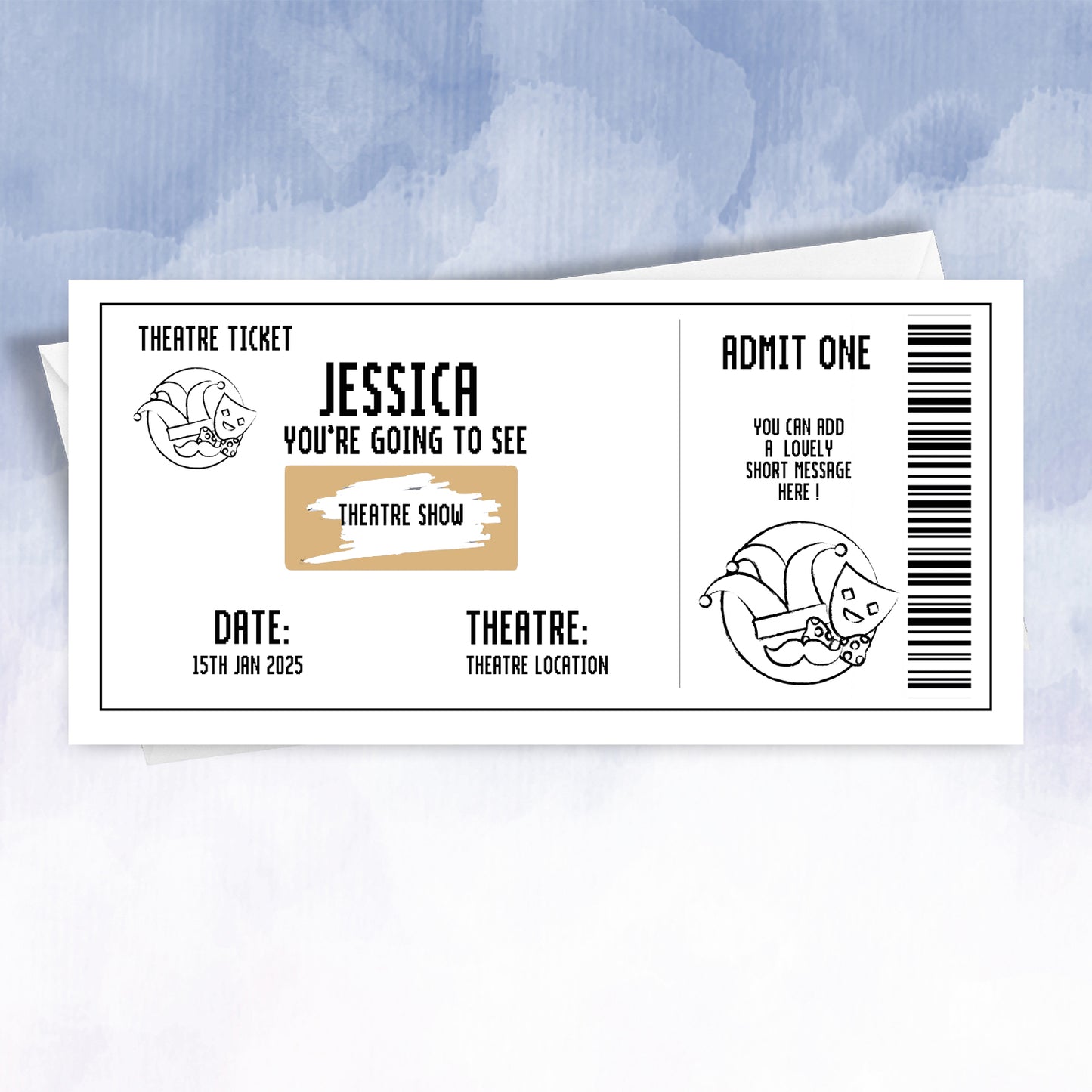 Persoanlised Scratch Off Theatre or Comedy Show Ticket - 2f75e5-2
