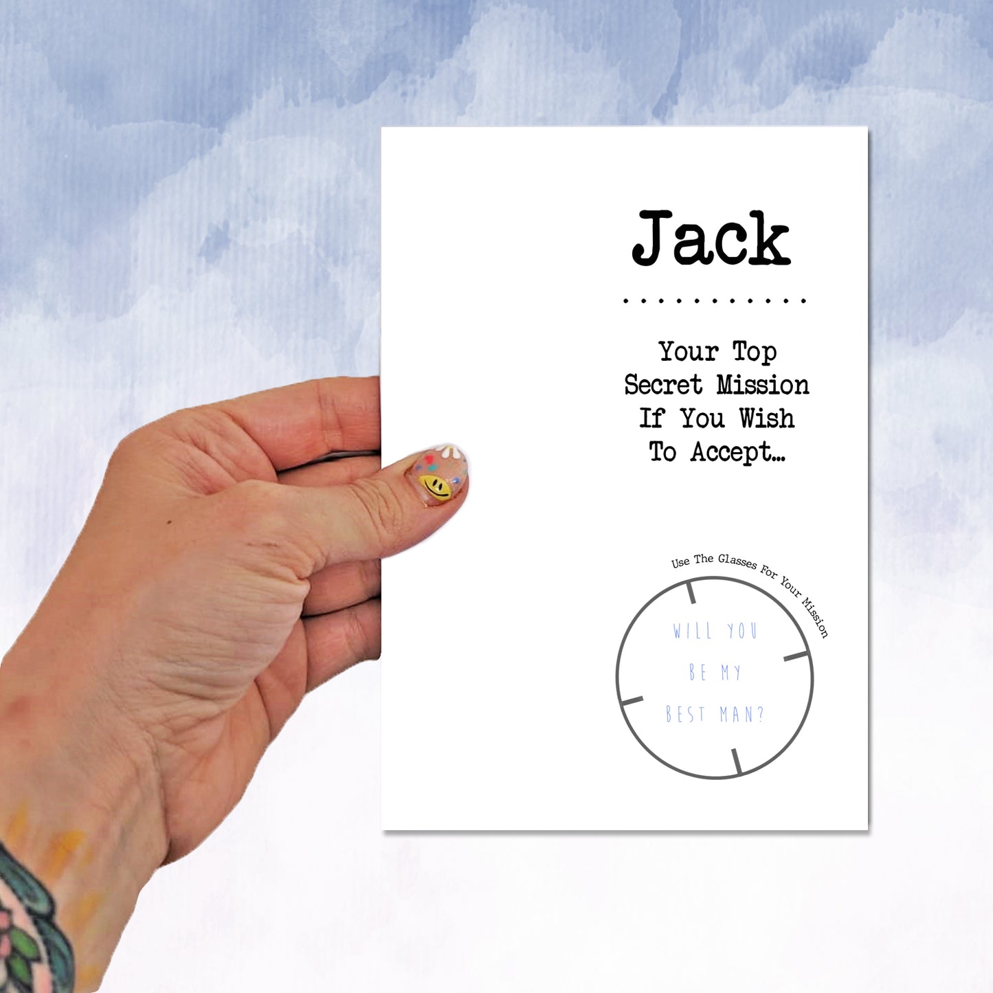Personalised Bestman card Groomsman usher ring bearer reveal Glasses Card - 2f75e5-2