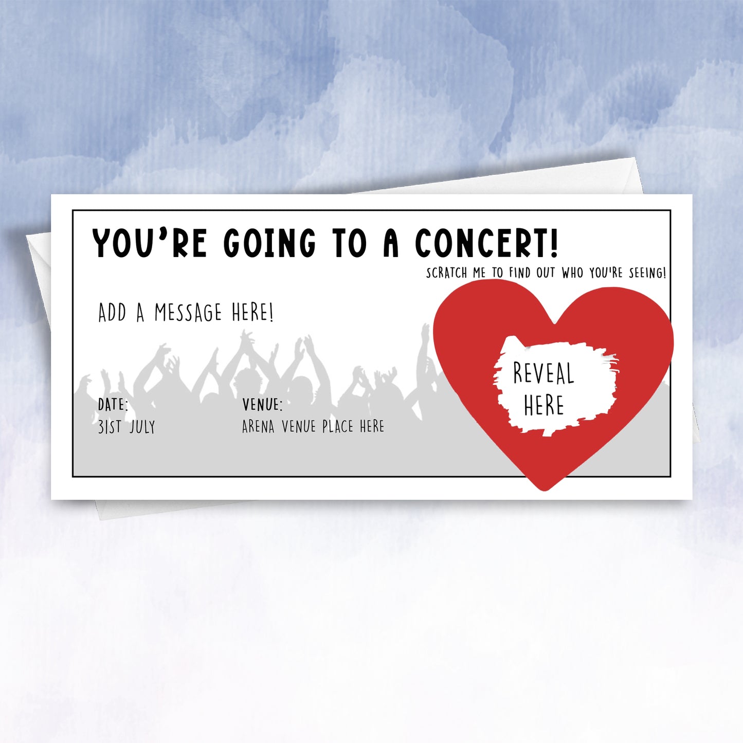 Personalised Concert Reveal Scratch Off Card - 2f75e5-2