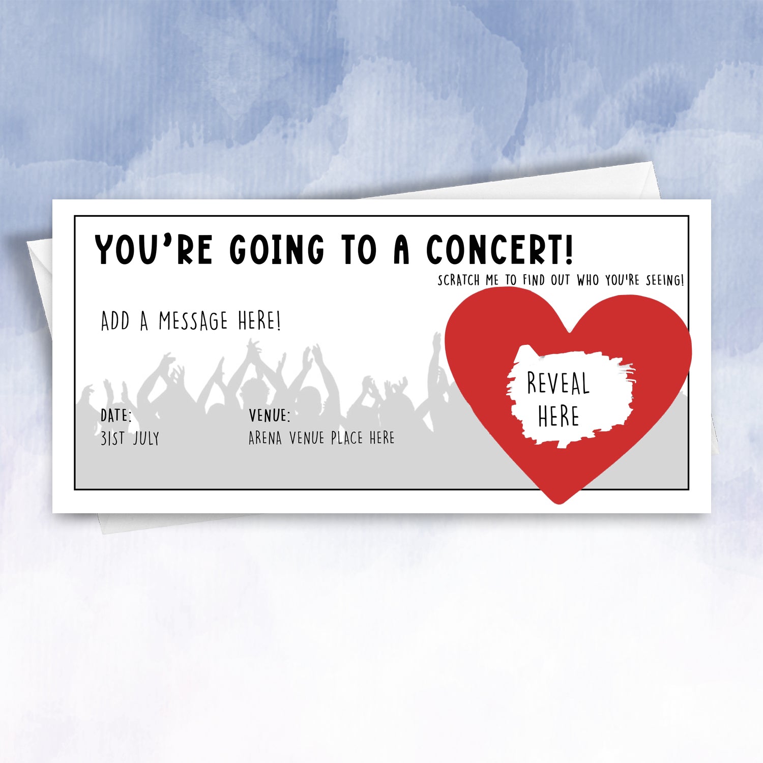 Personalised Concert Reveal Scratch Off Card - 2f75e5-2