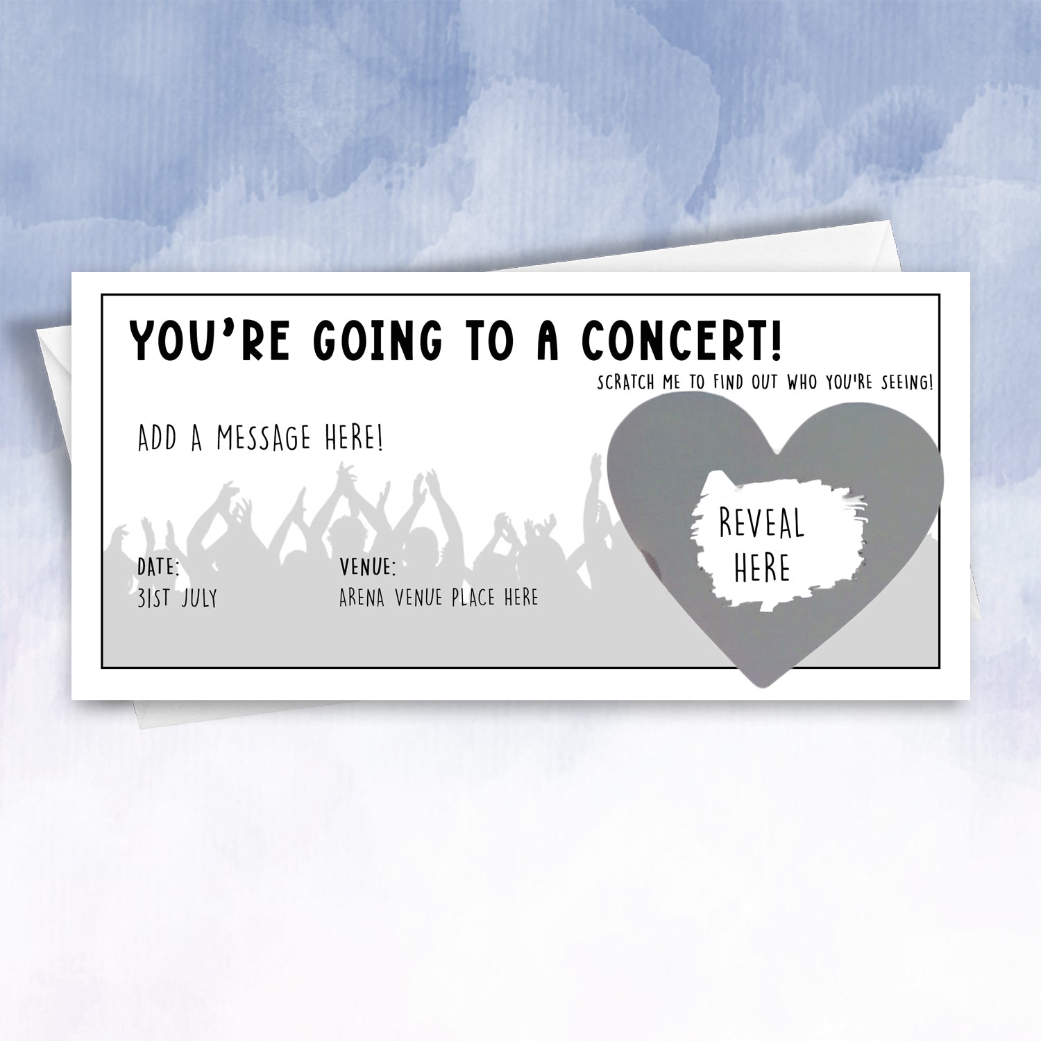 Personalised Concert Reveal Scratch Off Card - 2f75e5-2