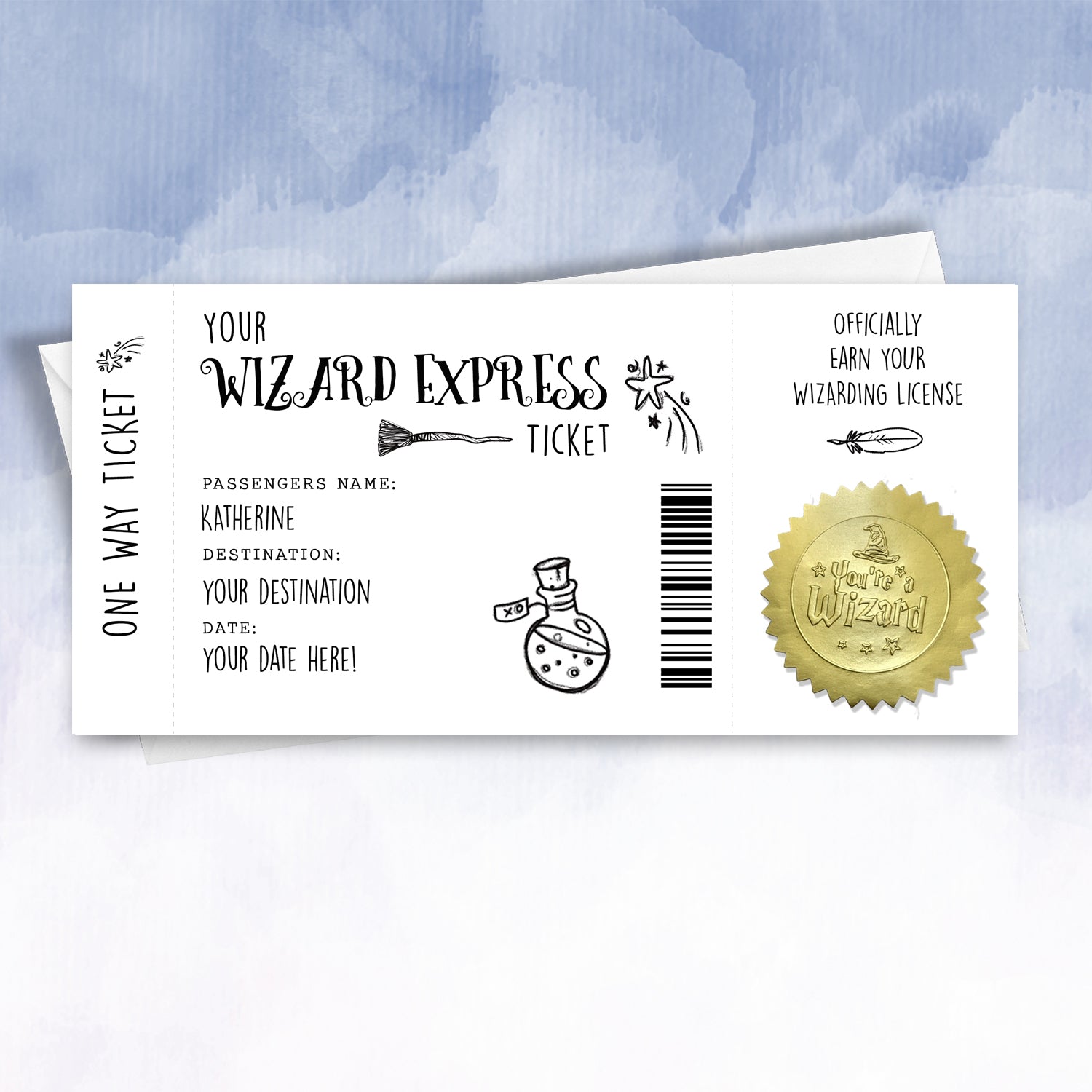 Personalised wizard train ticket we are going to magical tour wizard - 2f75e5-2