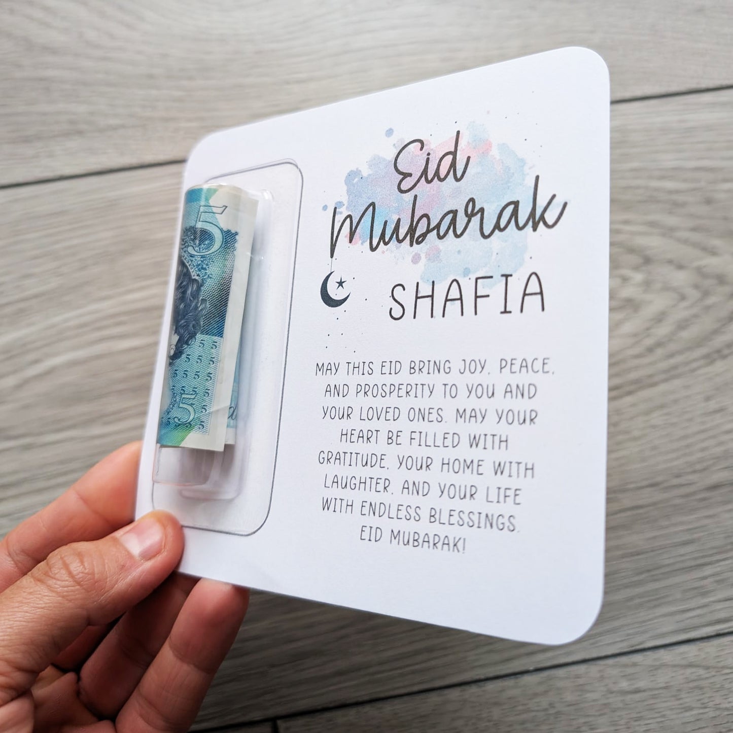 Personalised Eid Money Wallet – Eid Mubarak Gift Card & Holder for Kids or Adults