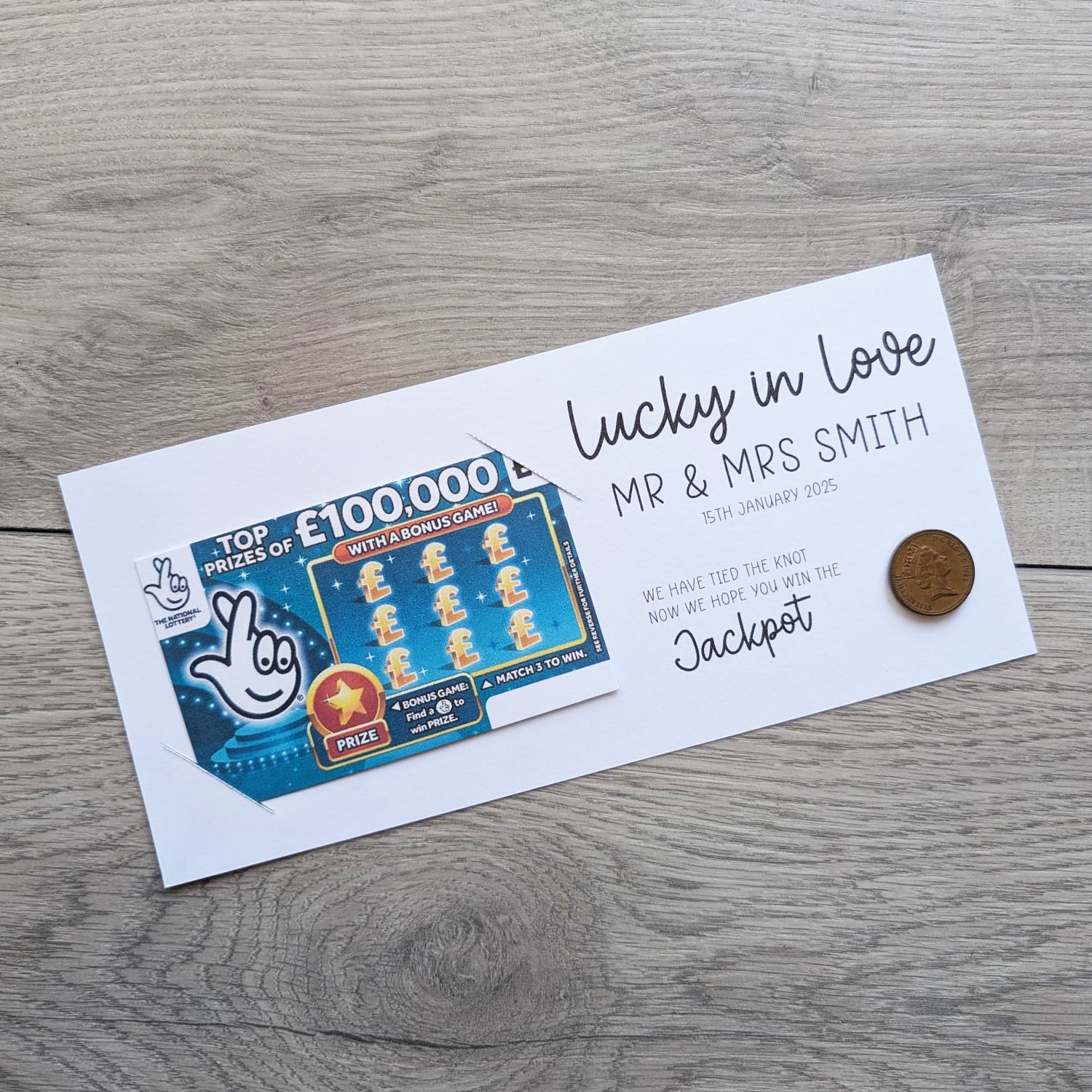 Scratch Card Holder. Lottery Ticket Wallet. Wedding Favour. Personalised Favour. Wedding Gift squidgemakes