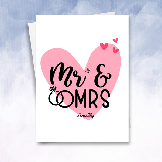Wedding Day Card for Couple mr and mrs