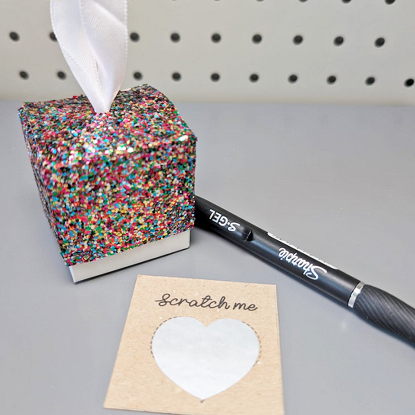 Scratch Off Surprise glitter box - birthday card, anniversary surprise, holiday reveal - bespoke gift iou card