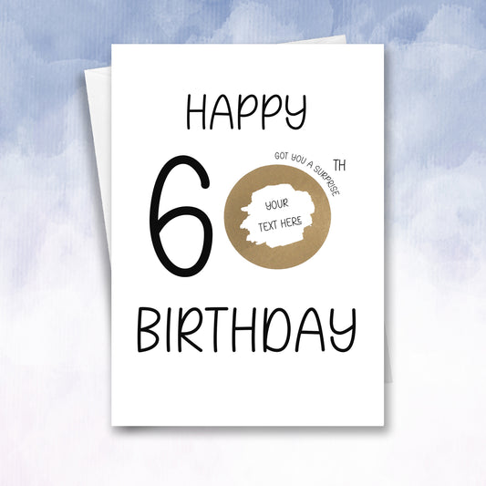 60th birthday card scratch off squidgemakes
