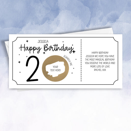 Personalised Birthday Milestone Age Scratch To Reveal Card
