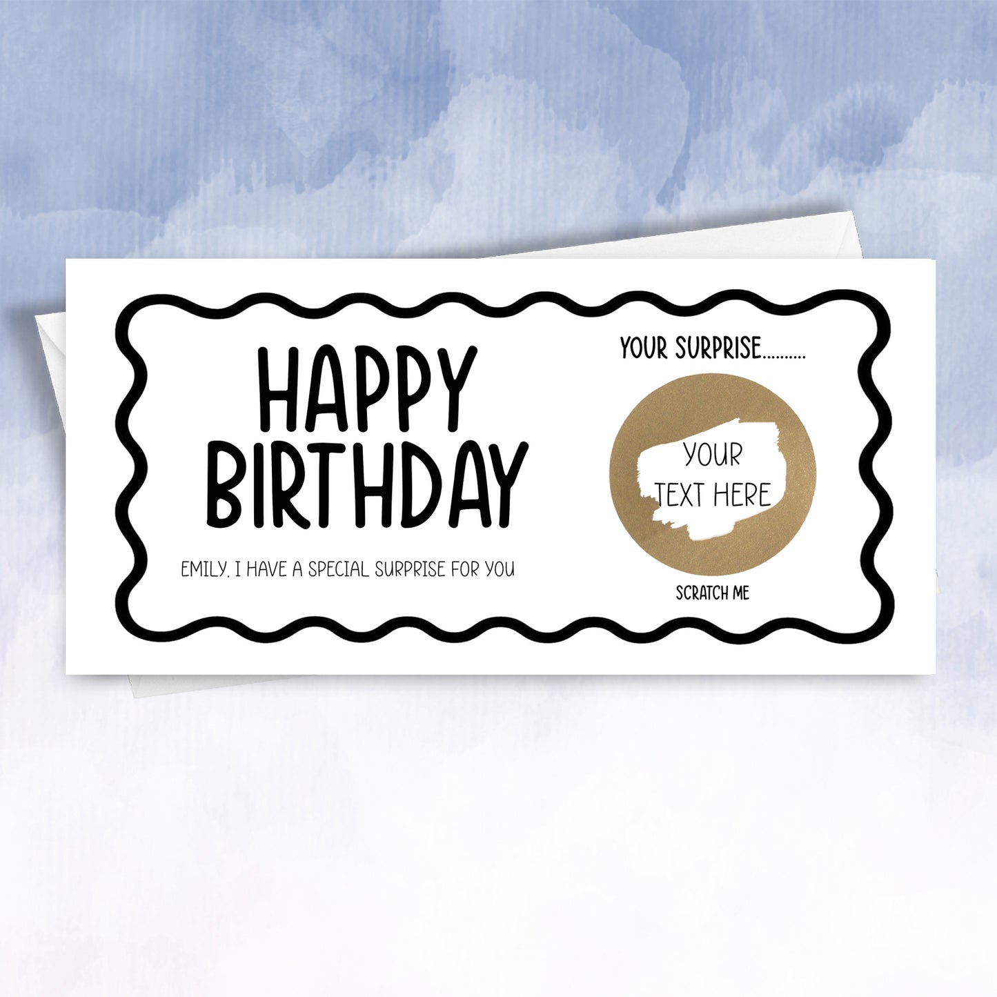 Personalised Birthday surprise reveal Scratch Card