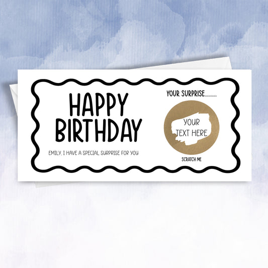 Personalised Birthday surprise reveal Scratch Card