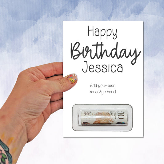 Birthday Money Wallet, Personalised Birthday Card