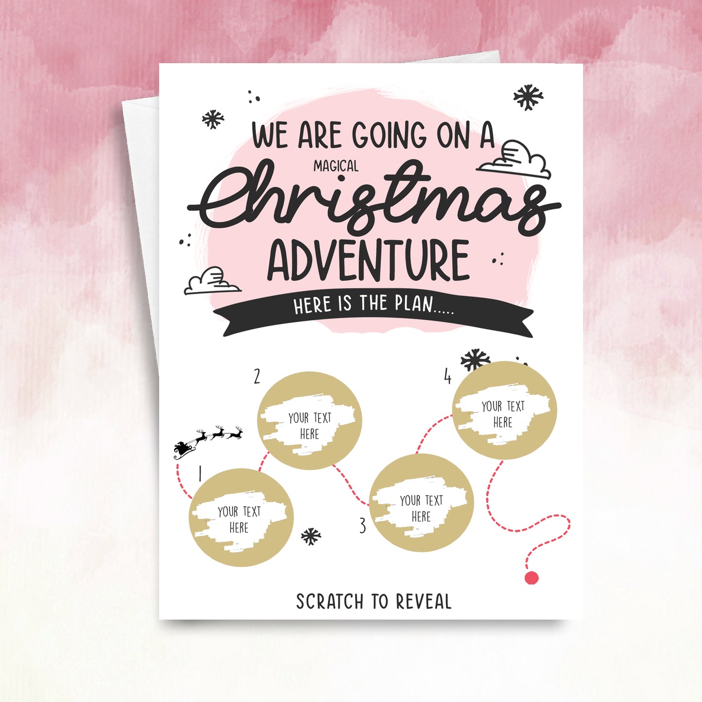 Personalised Christmas Holiday Itinerary Scratch-Off Card lapland or christmas markets