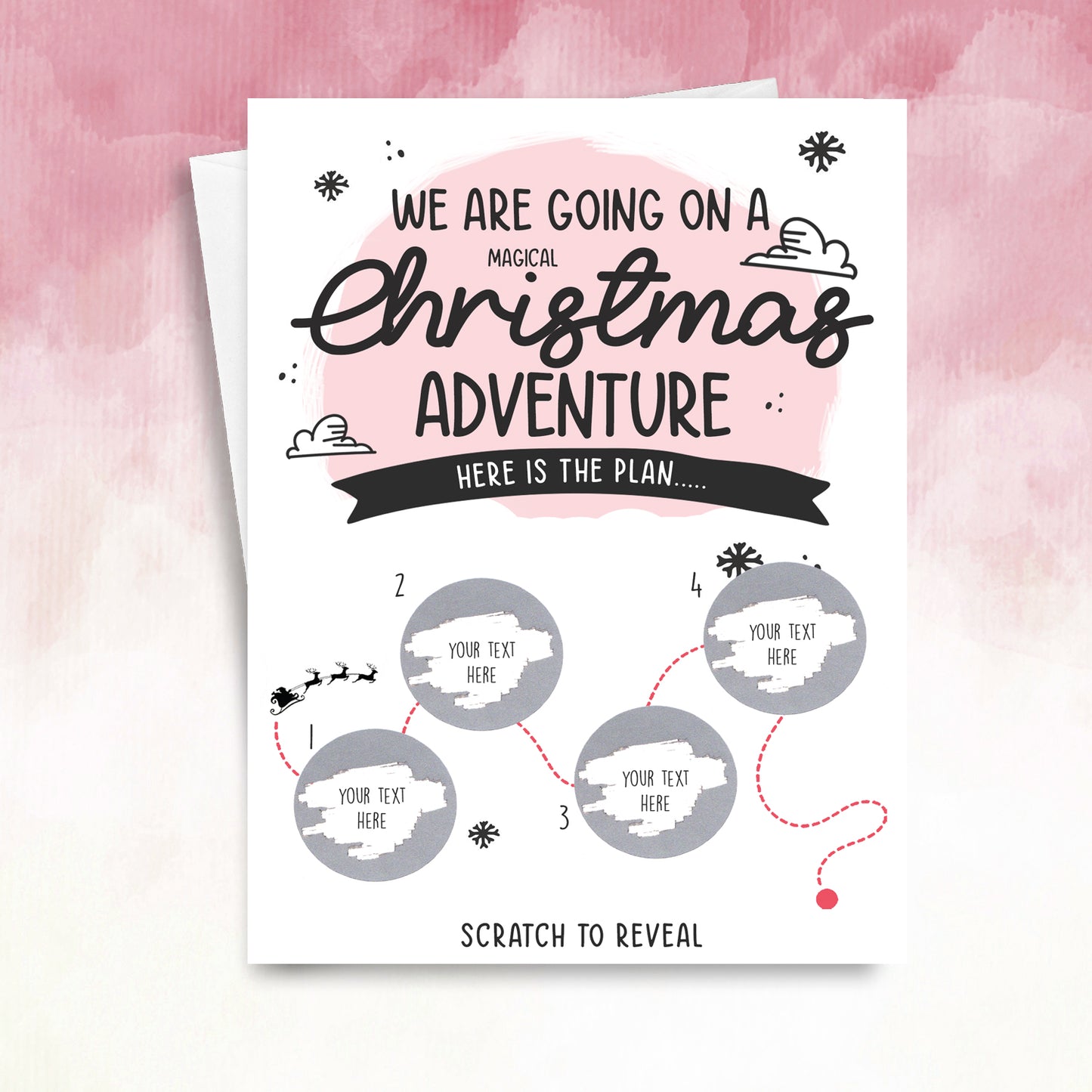 Personalised Christmas Holiday Itinerary Scratch-Off Card lapland or christmas markets