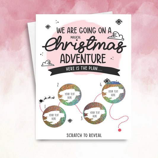 Personalised Christmas Holiday Itinerary Scratch-Off Card lapland or christmas markets