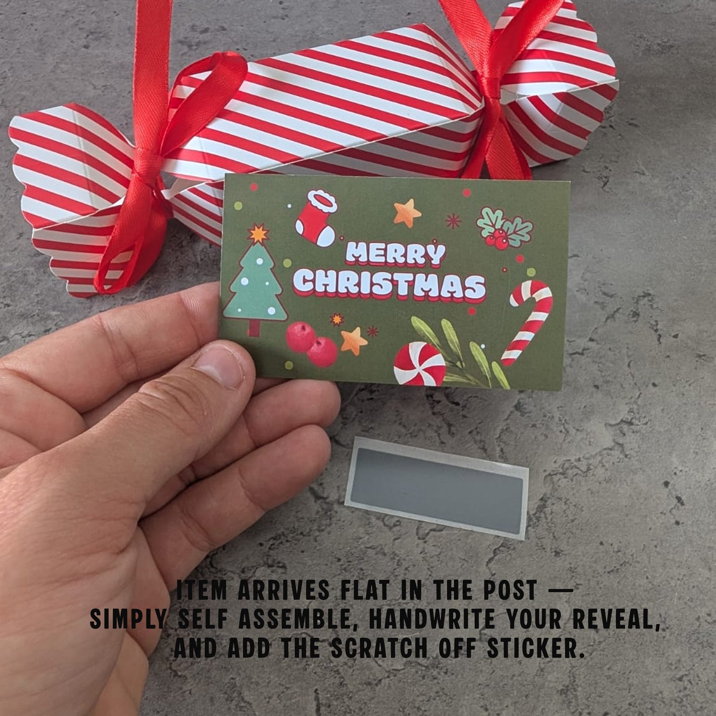 Surprise Scratch‑Off Christmas Cracker Card – Gift Reveal • Guess What • Xmas Scratchcard DIY
