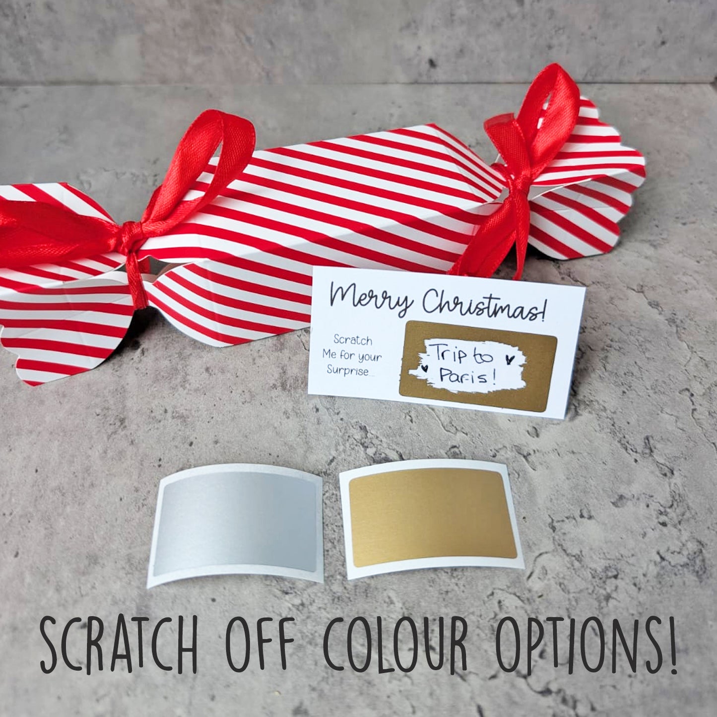 Christmas Cracker Scratch off reveal 3d card