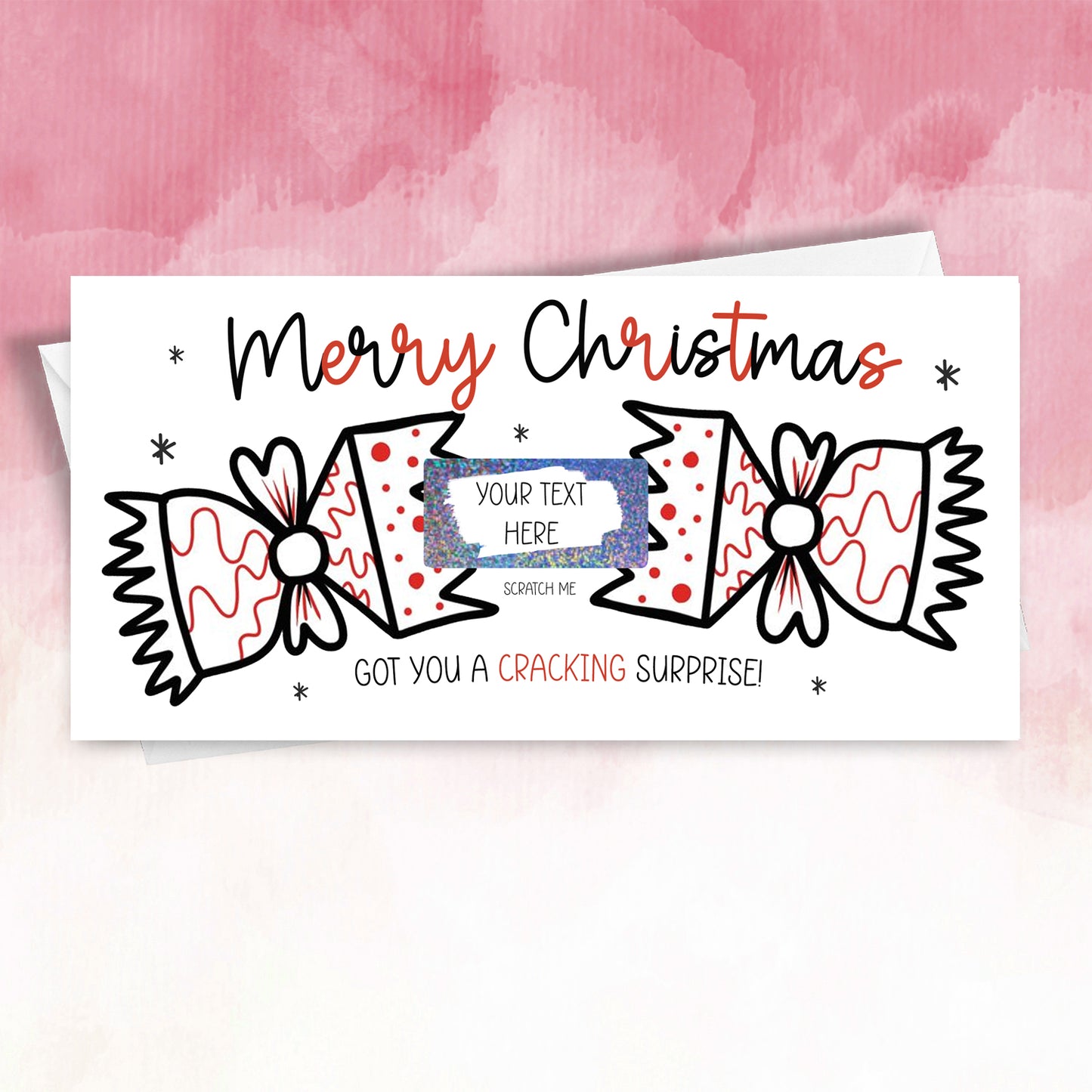 Personalised Christmas Cracker Scratch Off Card