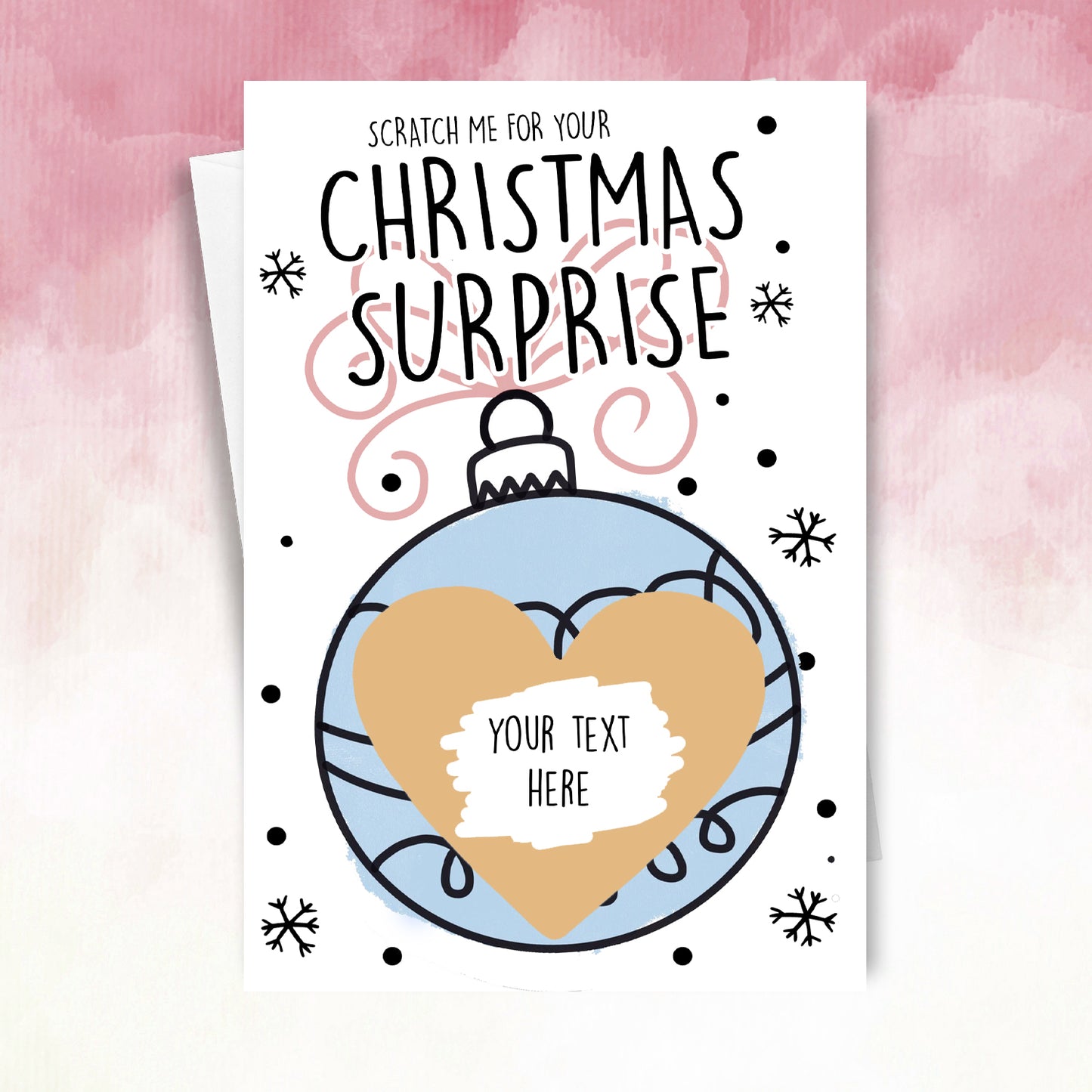 Personalised Christmas Bauble Scratch Card – Surprise Reveal Xmas Gift for Friend or family
