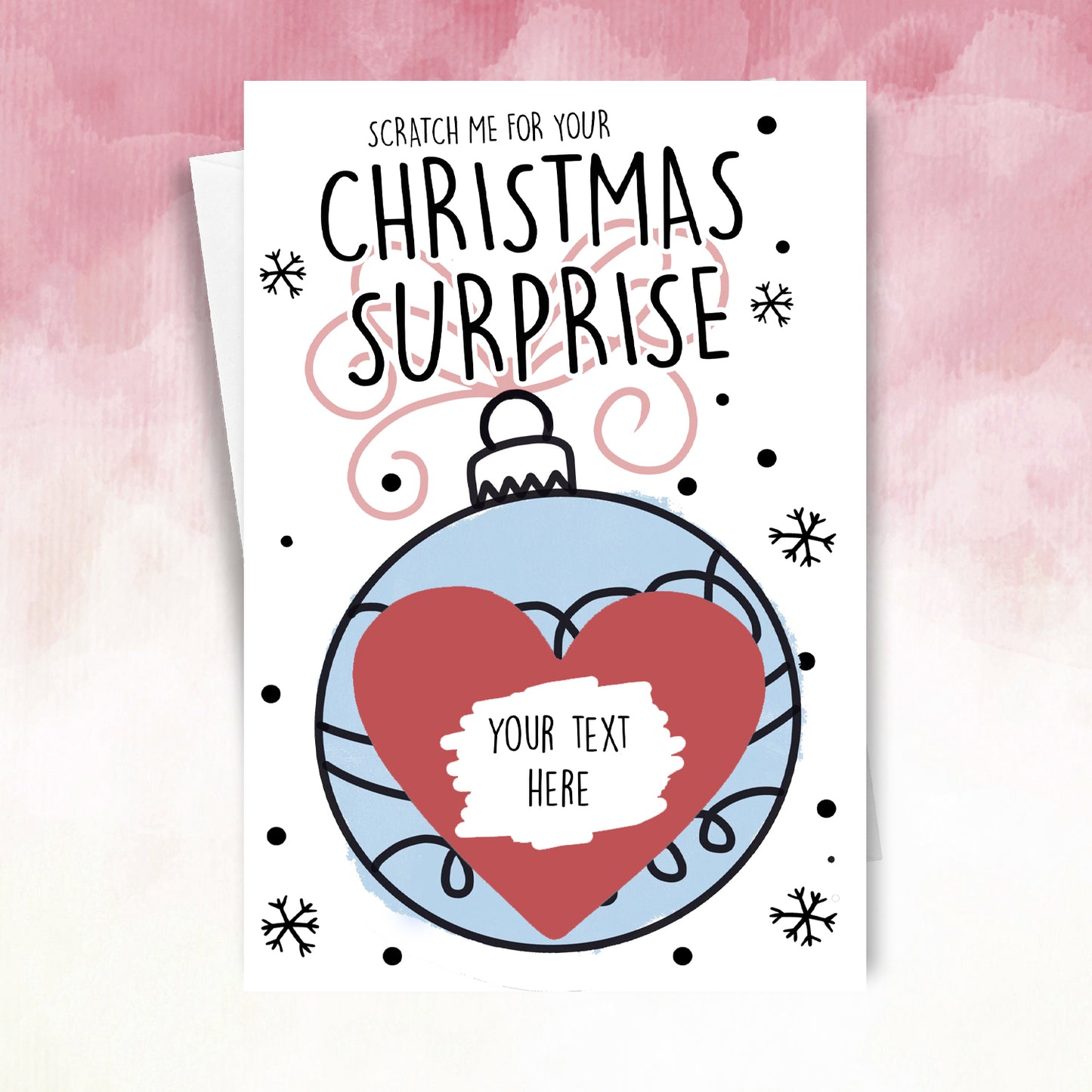 Personalised Christmas Bauble Scratch Card – Surprise Reveal Xmas Gift for Friend or family
