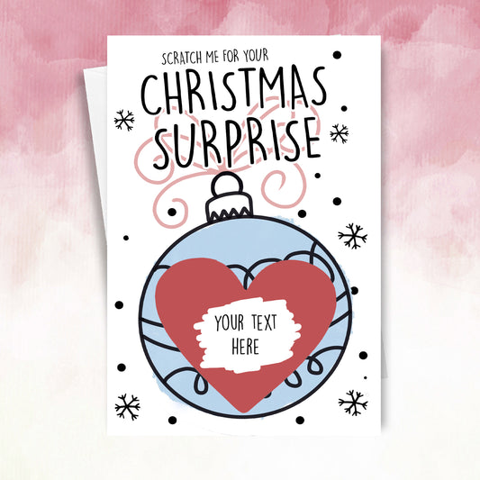 Personalised Christmas Bauble Scratch Card – Surprise Reveal Xmas Gift for Friend or family