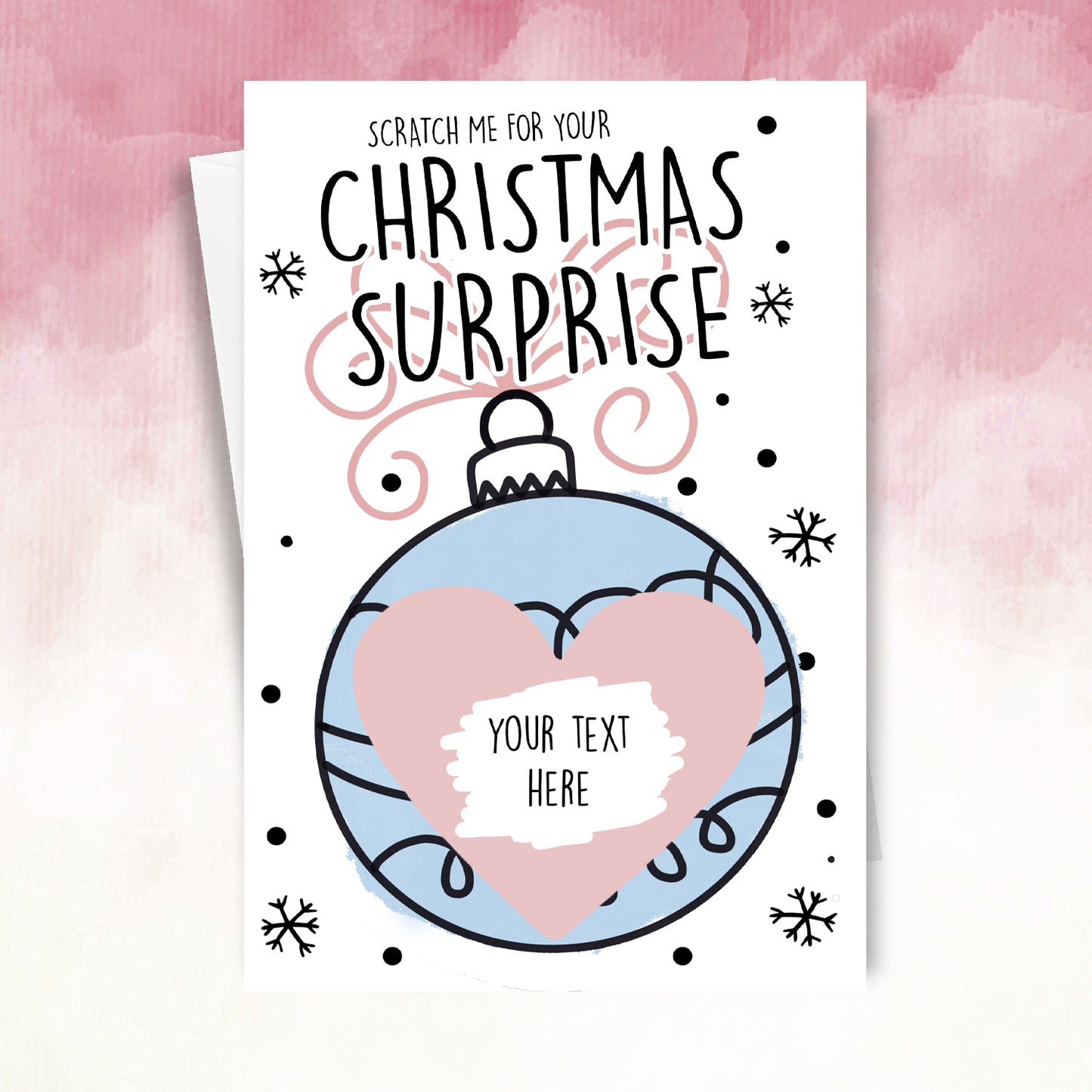 Personalised Christmas Bauble Scratch Card – Surprise Reveal Xmas Gift for Friend or family