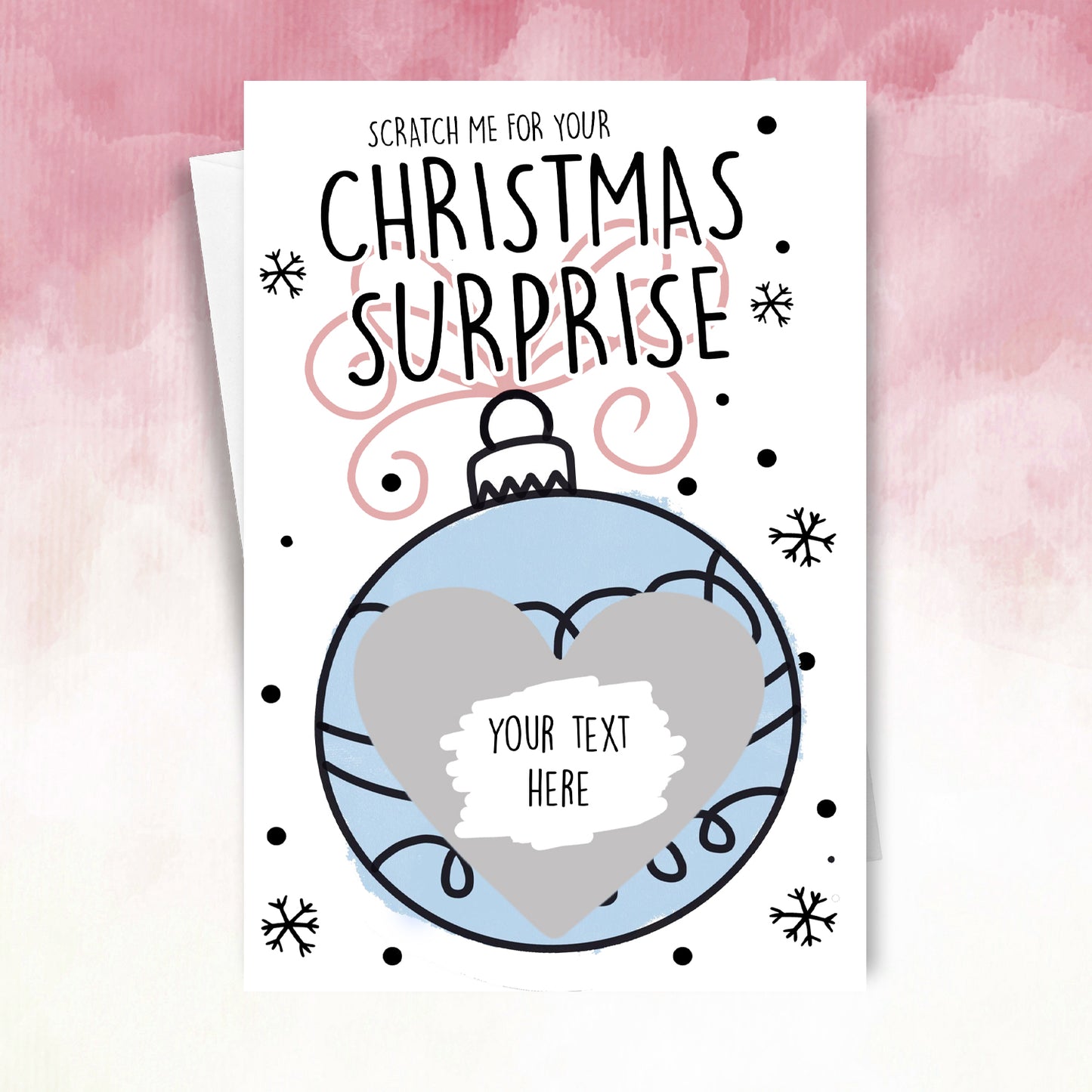 Personalised Christmas Bauble Scratch Card – Surprise Reveal Xmas Gift for Friend or family