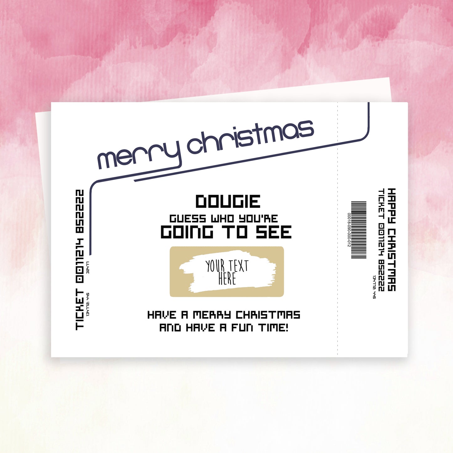 Personalised Christmas Band or Gig Reveal Scratch Card