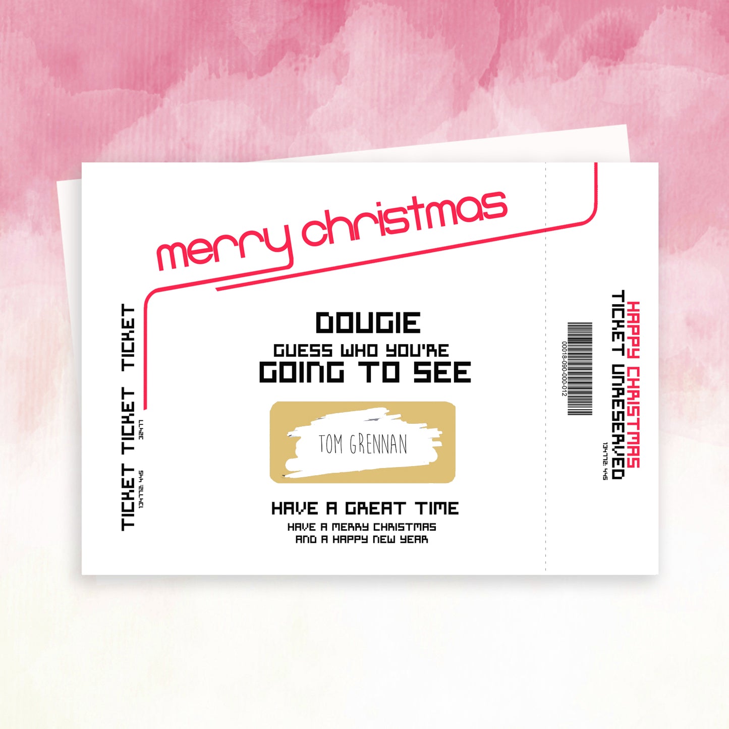 Personalised Christmas Band or Gig Reveal Scratch Card