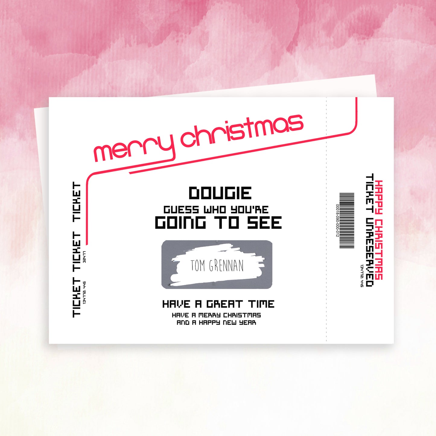 Personalised Christmas Band or Gig Reveal Scratch Card