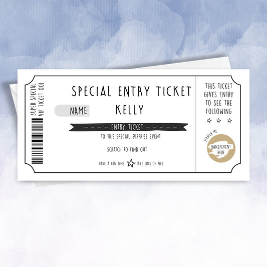 Concert or Festival Ticket Scratch off Reveal
