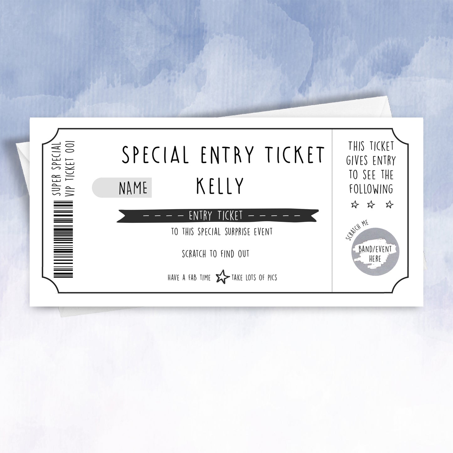 Concert or Festival Ticket Scratch off Reveal