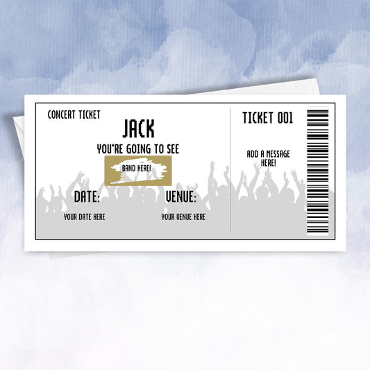 Concert or Festival Gig Ticket Scratch off Reveal